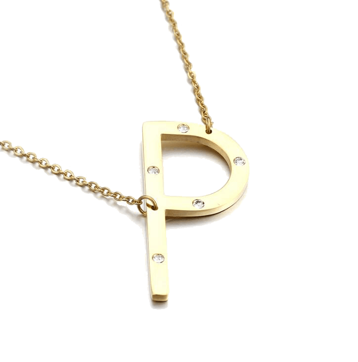 IOAKU-Letter-Necklace-P-Gold