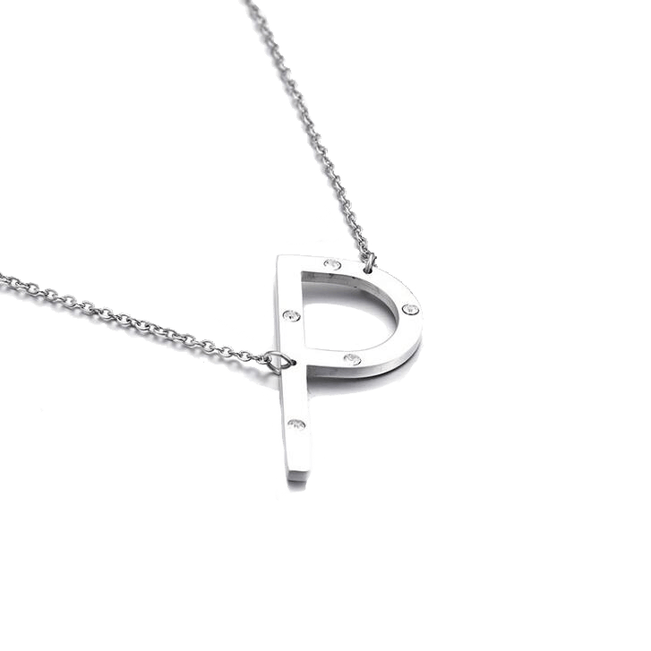 IOAKU-Letter-Necklace-P-Silver