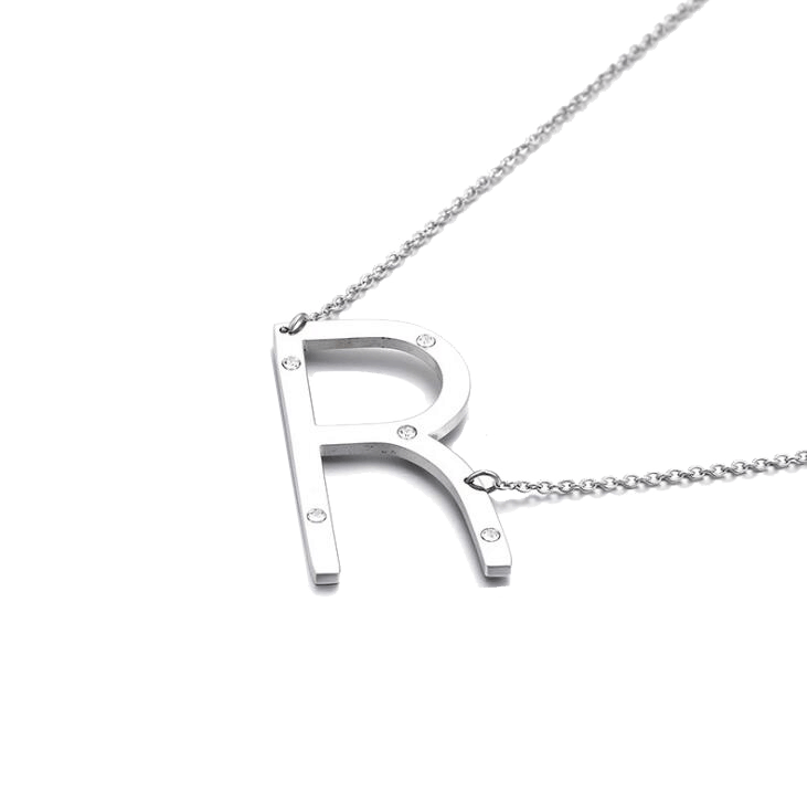 IOAKU-Letter-Necklace-R-Silver