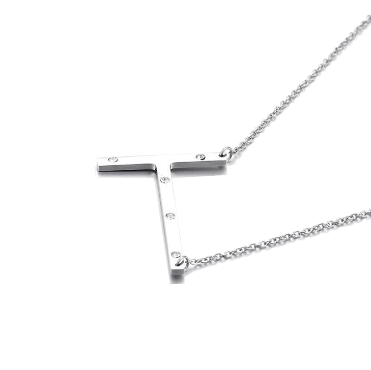 IOAKU-Letter-Necklace-T-Silver