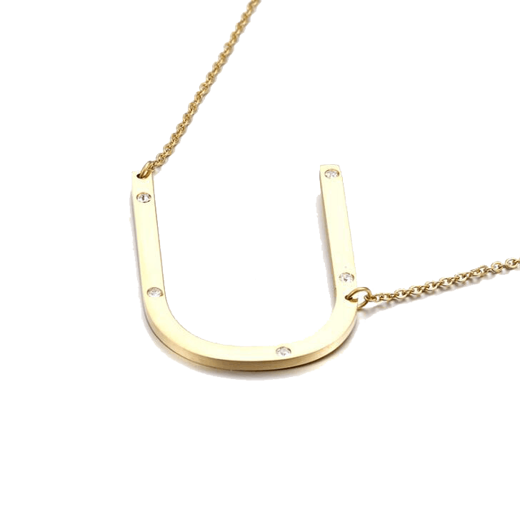 IOAKU-Letter-Necklace-U-Gold
