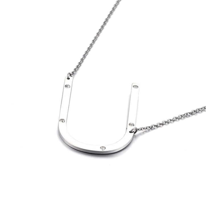 IOAKU-Letter-Necklace-U-Silver