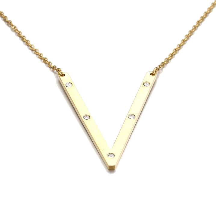 IOAKU-Letter-Necklace-V-Gold