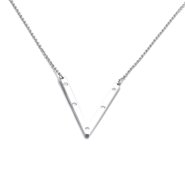 IOAKU-Letter-Necklace-V-Silver