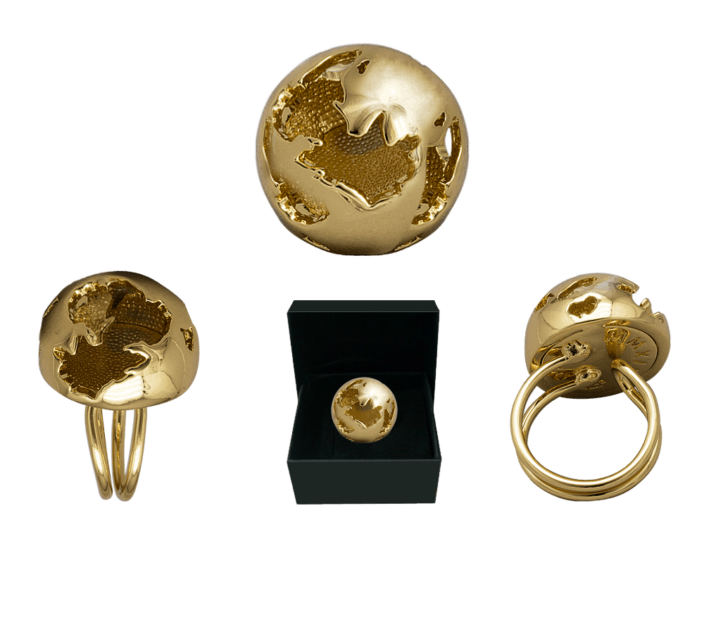 IOAKU Ring Globe Gold