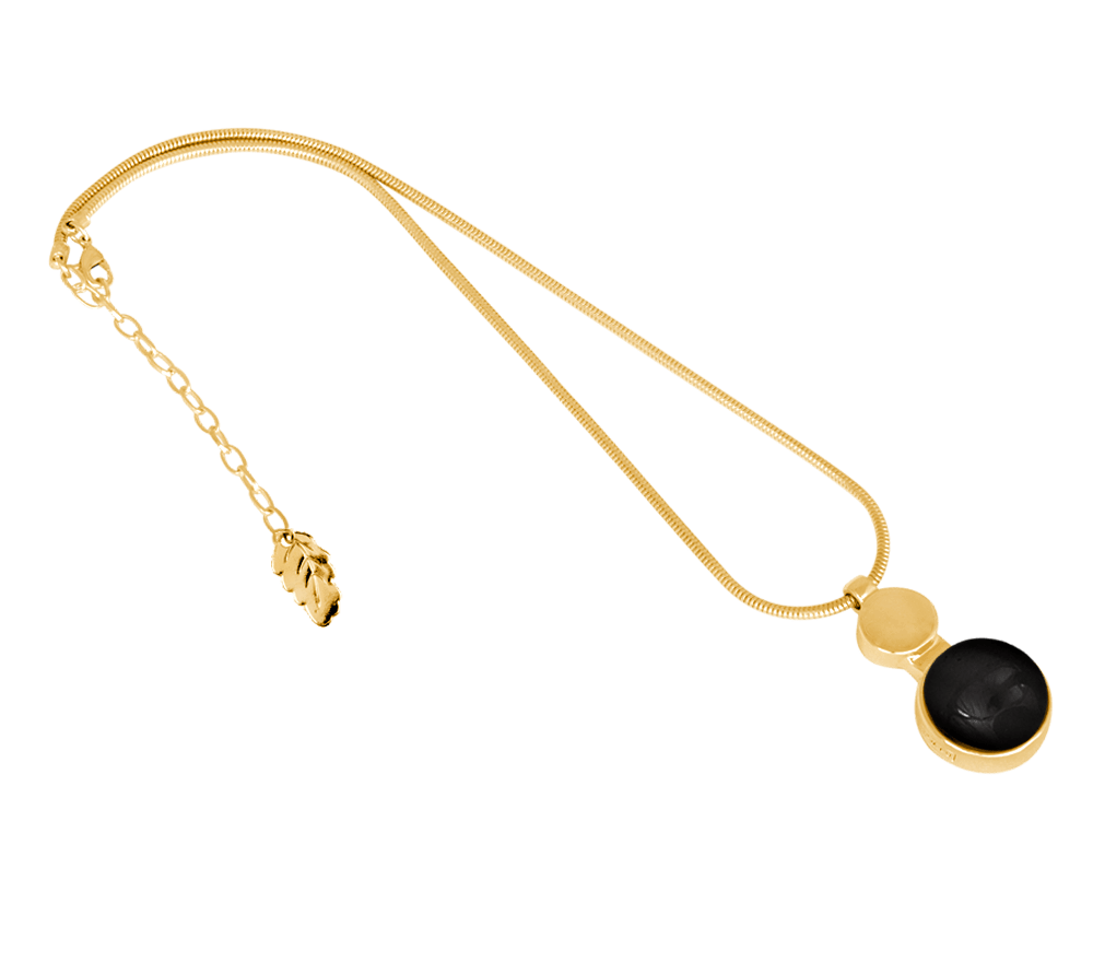 IOAKU Amulet- Necklace Moon Gold Onyx Black 45 Gold