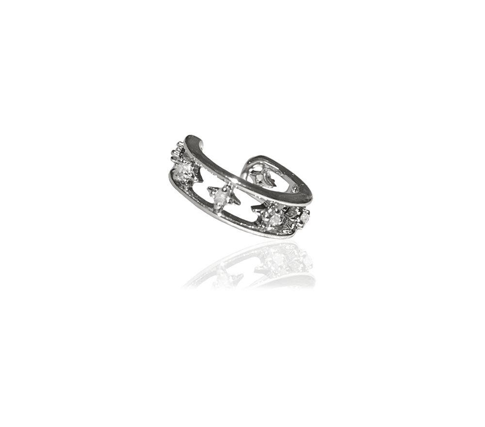 CRYSTAL LOTUS EARCUFF