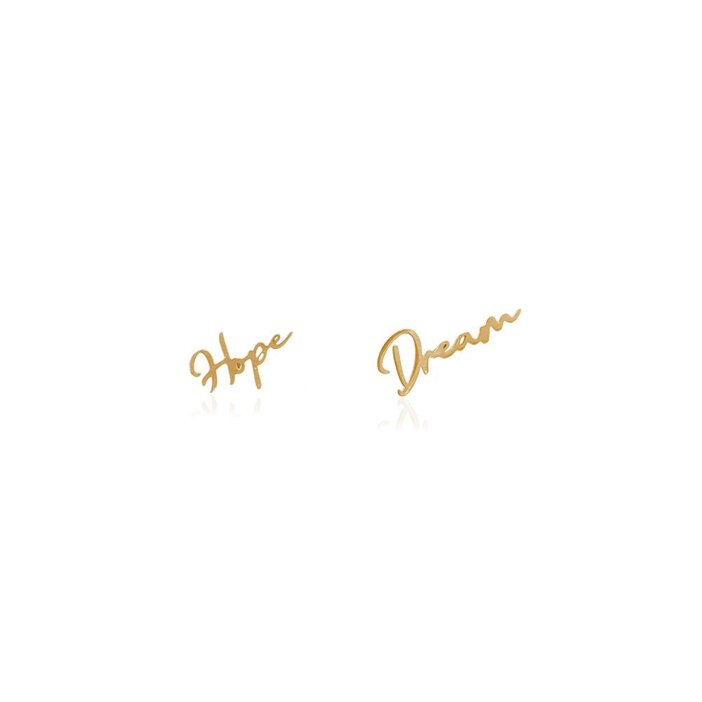 STATEMENT QUOTE STUD EARRINGS - HOPE DRES