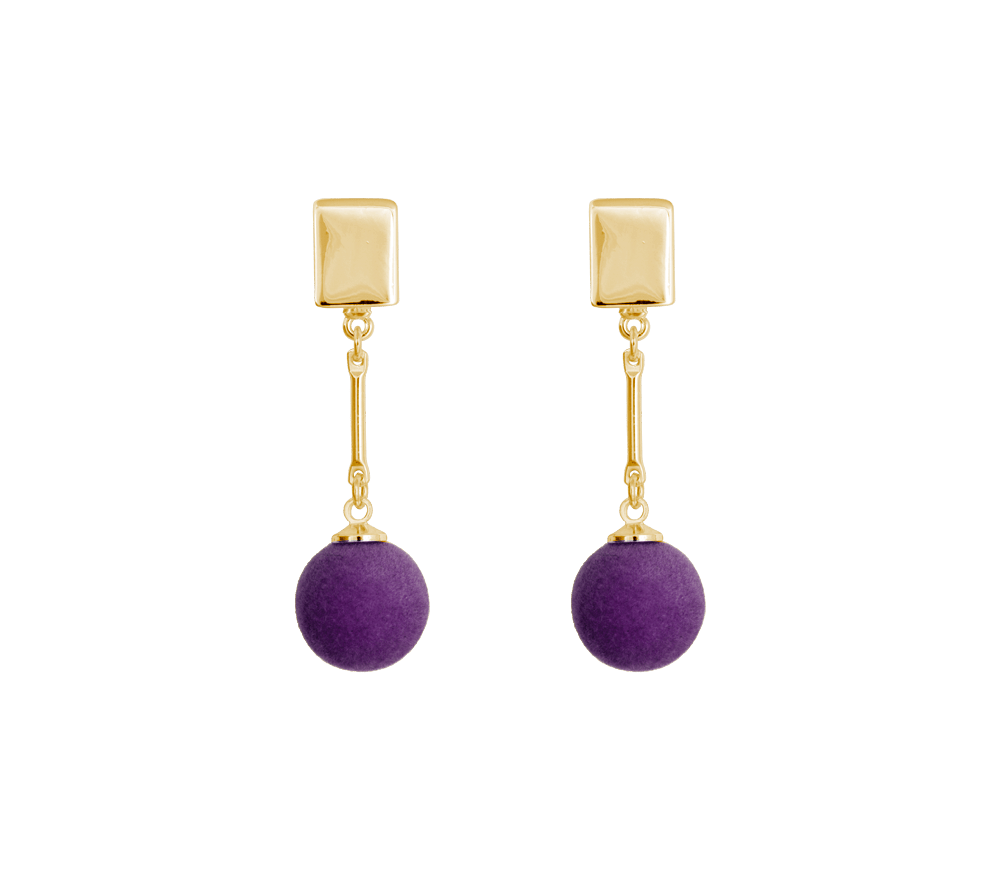 IOAKU Earrings Velvet Gold Purple