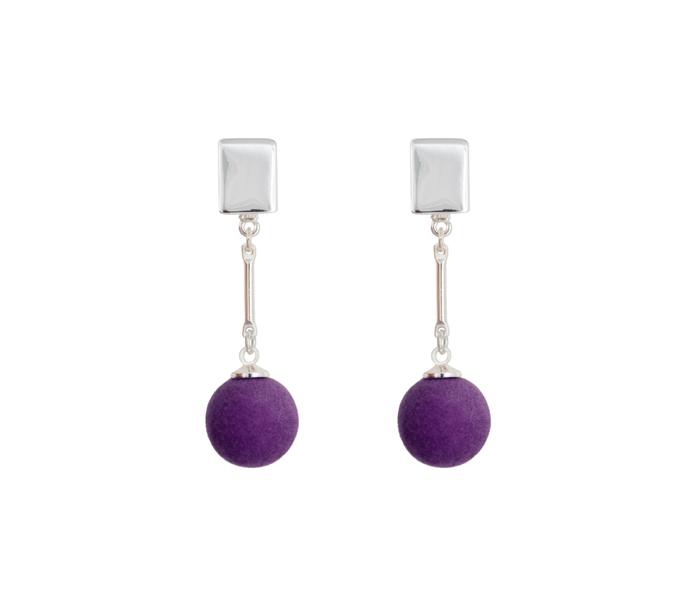 IOAKU Earrings Velvet Silver Purple