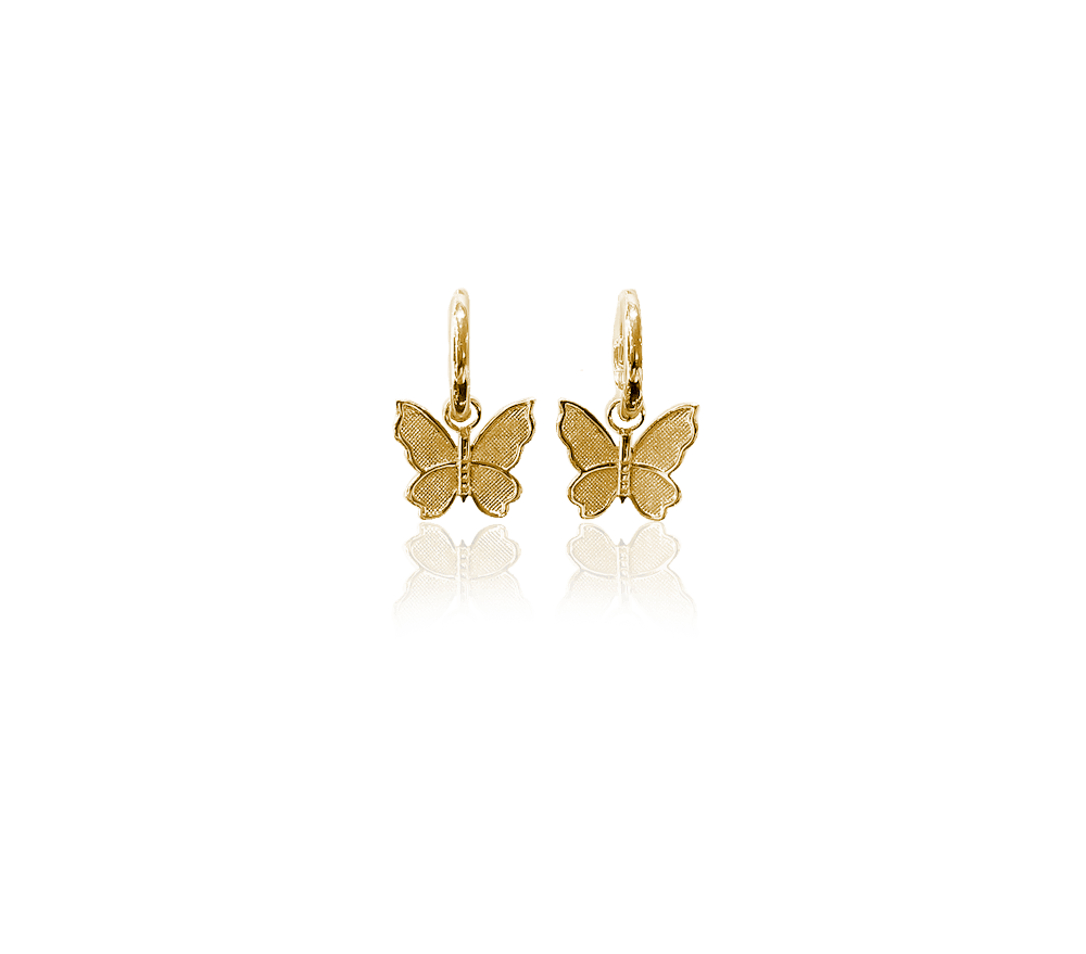 ANIMAL HOOP BUTTERFLY EARRINGS