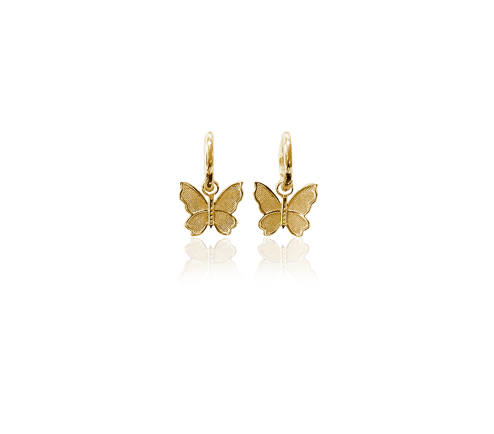 ANIMAL HOOP BUTTERFLY EARRINGS