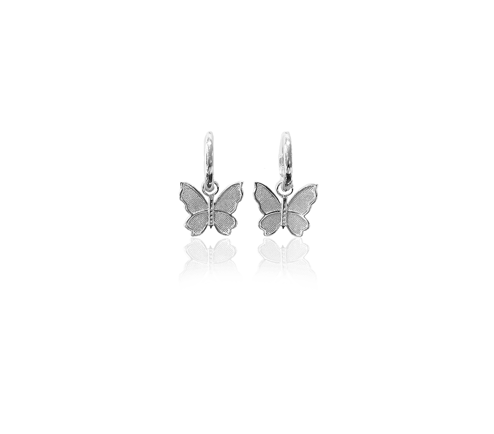 ANIMAL HOOP BUTTERFLY EARRINGS