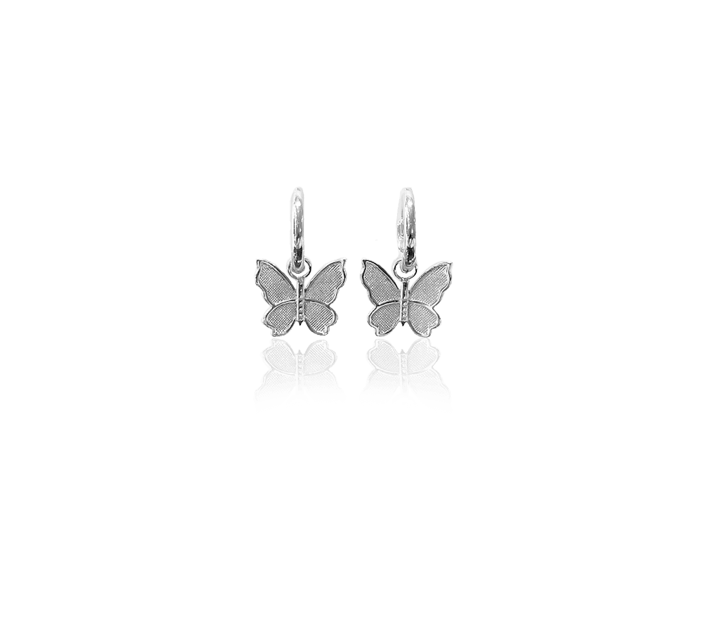 ANIMAL HOOP BUTTERFLY EARRINGS