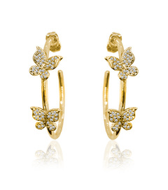 BUTTERFLY SPARKLE HOOP EARRINGS