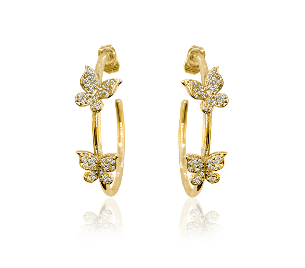 BUTTERFLY SPARKLE HOOP EARRINGS