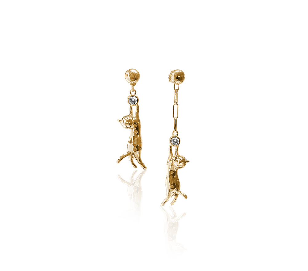 ANIMAL STUD CAT EARRINGS