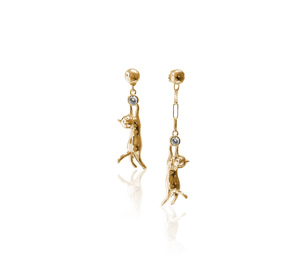ANIMAL STUD CAT EARRINGS