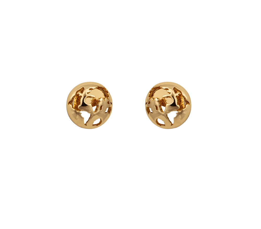 IOAKU earrings stud globe gold