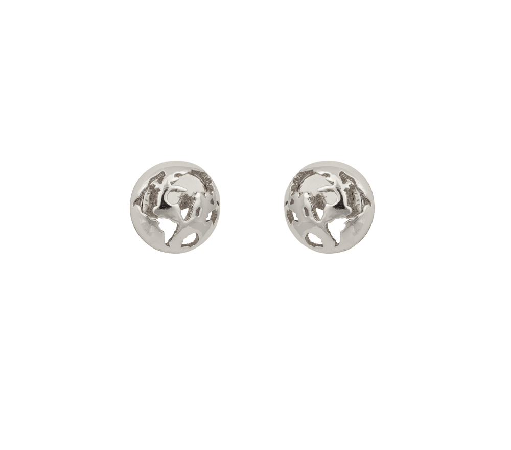 IOAKU earrings stud globe silver