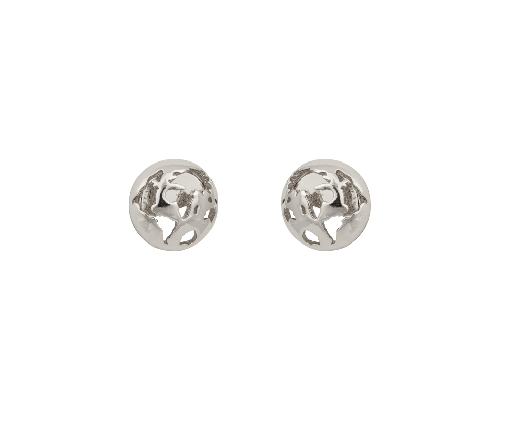 IOAKU earrings stud globe silver