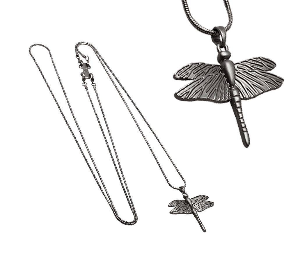 IOAKU Necklace Dragonfly Mini Matte Grey