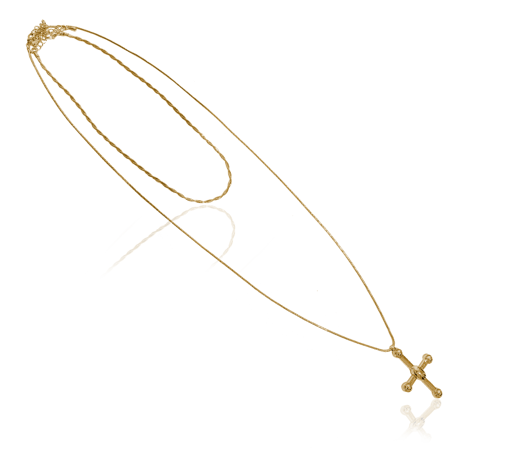 IOAKU-necklace-cross-gold-overview