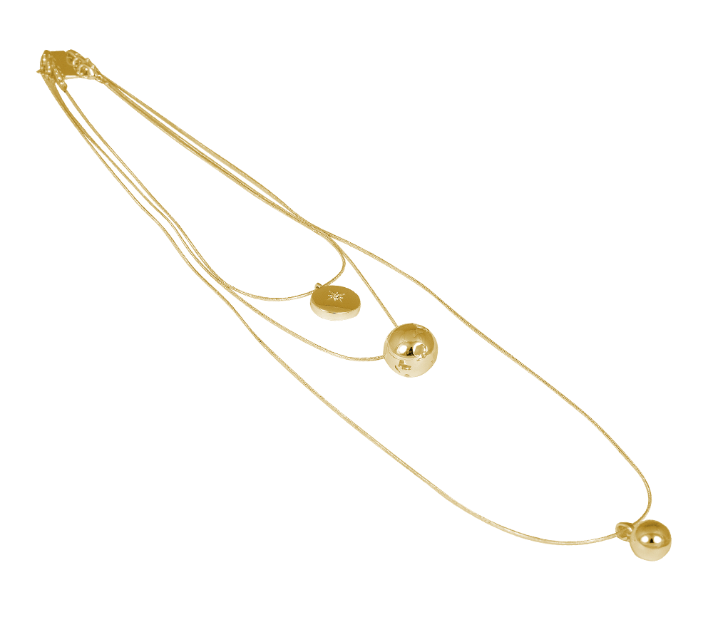 IOAKU necklace globe multifunctional gold