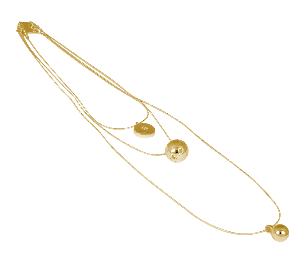 IOAKU necklace globe multifunctional gold
