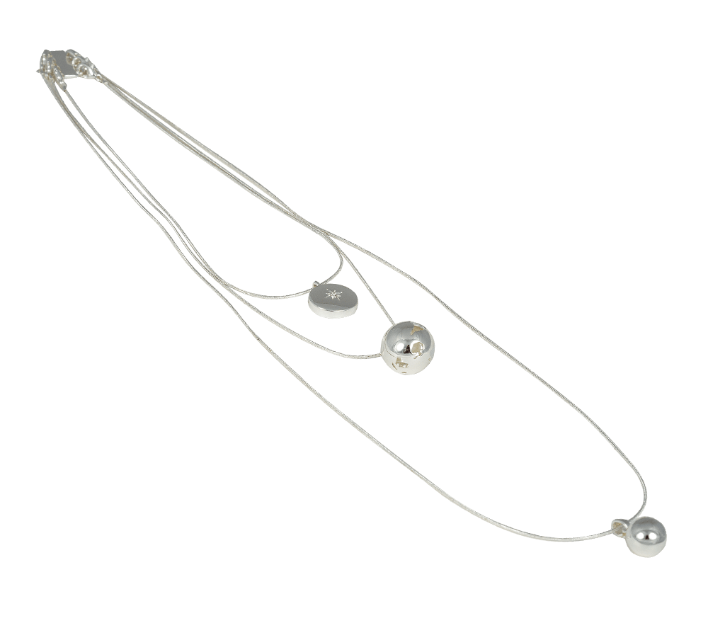 IOAKU necklace globe multifunctiolnal silver