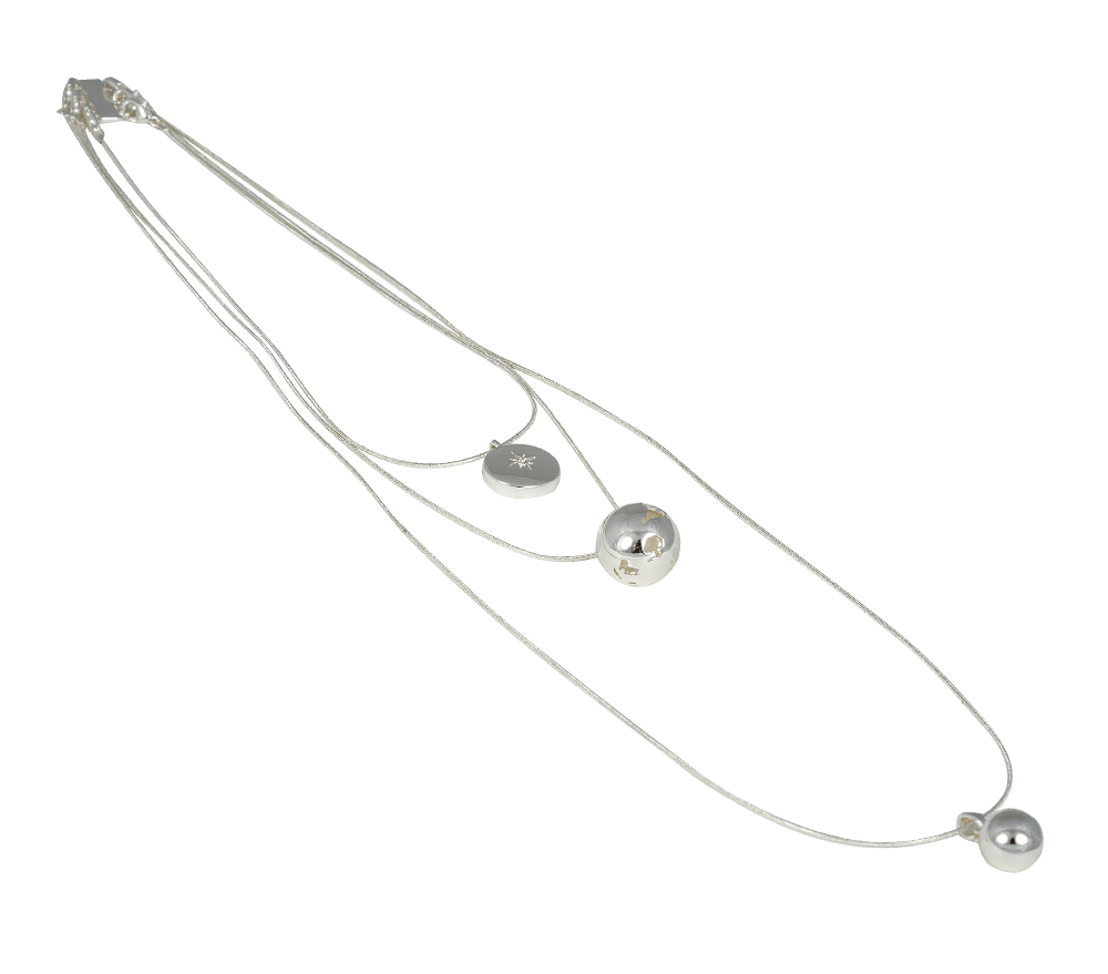 IOAKU necklace globe multifunctiolnal silver