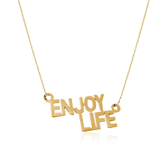 STATEMENT QUOTE MINI HALSBAND - ENJOY LIFE