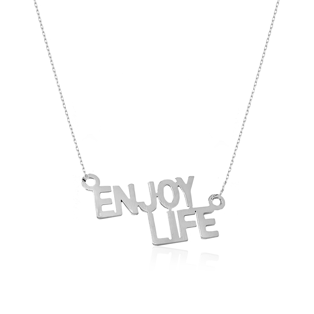 STATEMENT QUOTE MINI NECKLACE - ENJOY LIFE