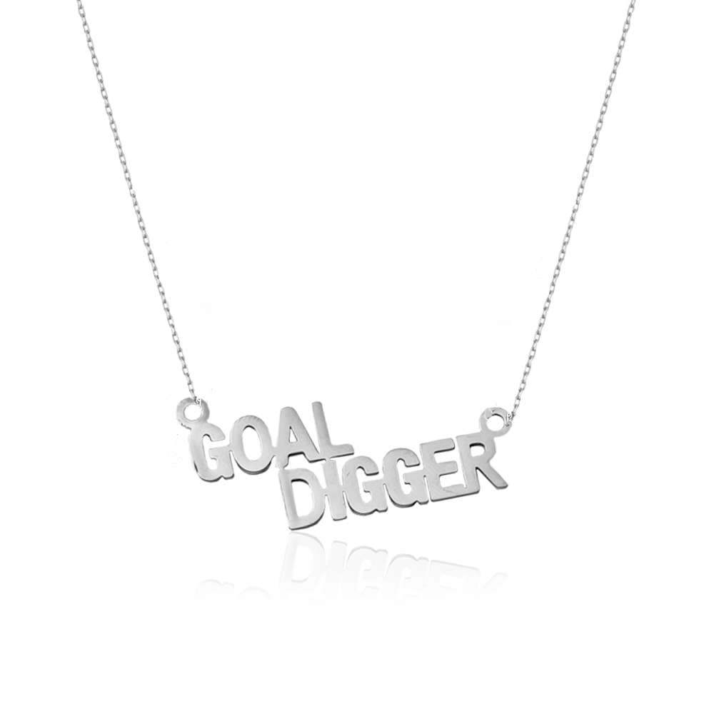 STATEMENT QUOTE MINI NECKLACE - GOAL DIGGER