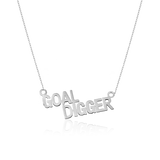 STATEMENT QUOTE MINI NECKLACE - GOAL DIGGER