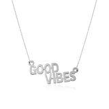 STATEMENT QUOTE MINI NECKLACE - GOOD VIBES