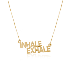 STATEMENT QUOTE MINI NECKLACE - INHALE EXHALE