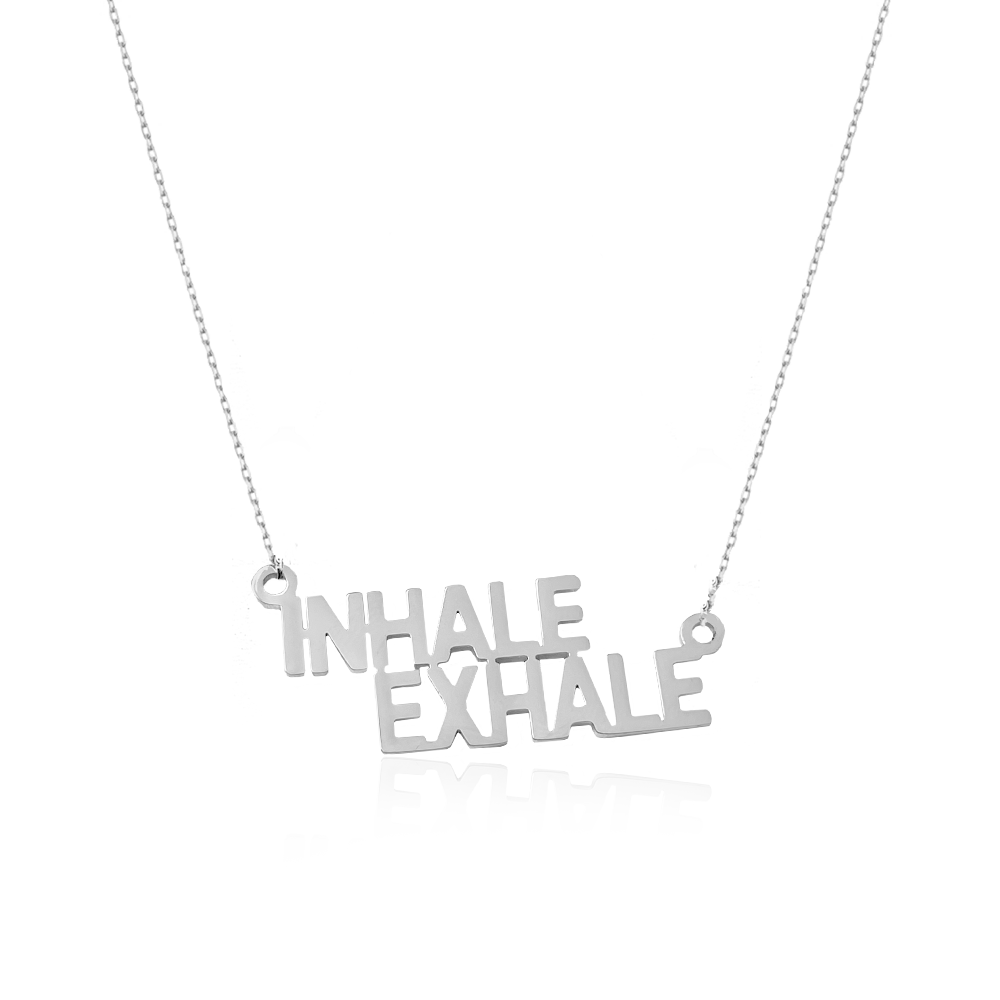 STATEMENT QUOTE MINI NECKLACE - INHALE EXHALE