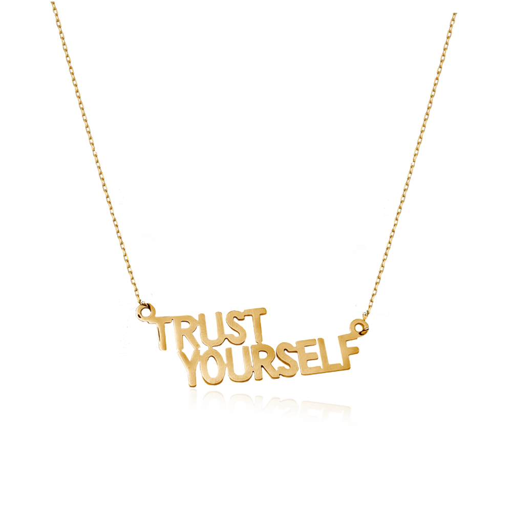 STATEMENT QUOTE MINI NECKLACE - TRUST YOURSELF