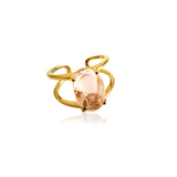 OVAL CRYSTAL RING Amber