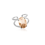 OVAL CRYSTAL RING Amber