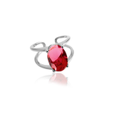 OVAL CRYSTAL RING Strong Pink