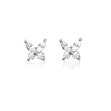 MICRO 4 WING CRYSTAL STUD EARRINGS