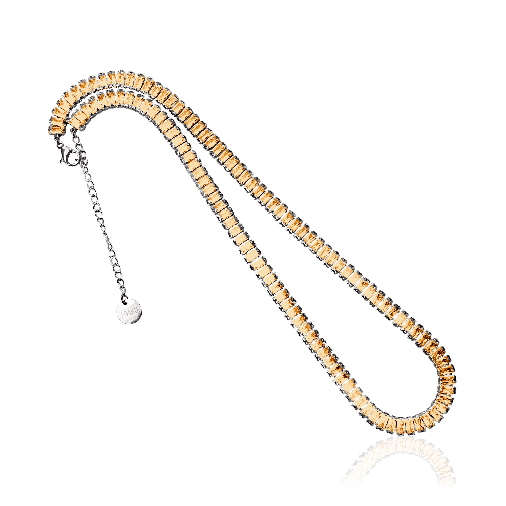 DOMINO CRYSTAL NECKLACE Amber