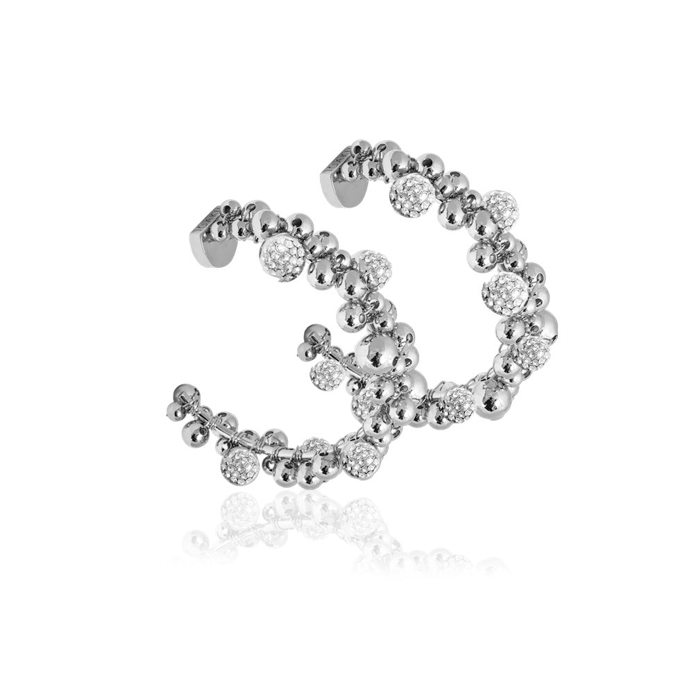 BERRY SPARKLE MINI LOOP EARRINGS