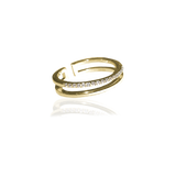 PLAIN CRYSTAL TWIN RING