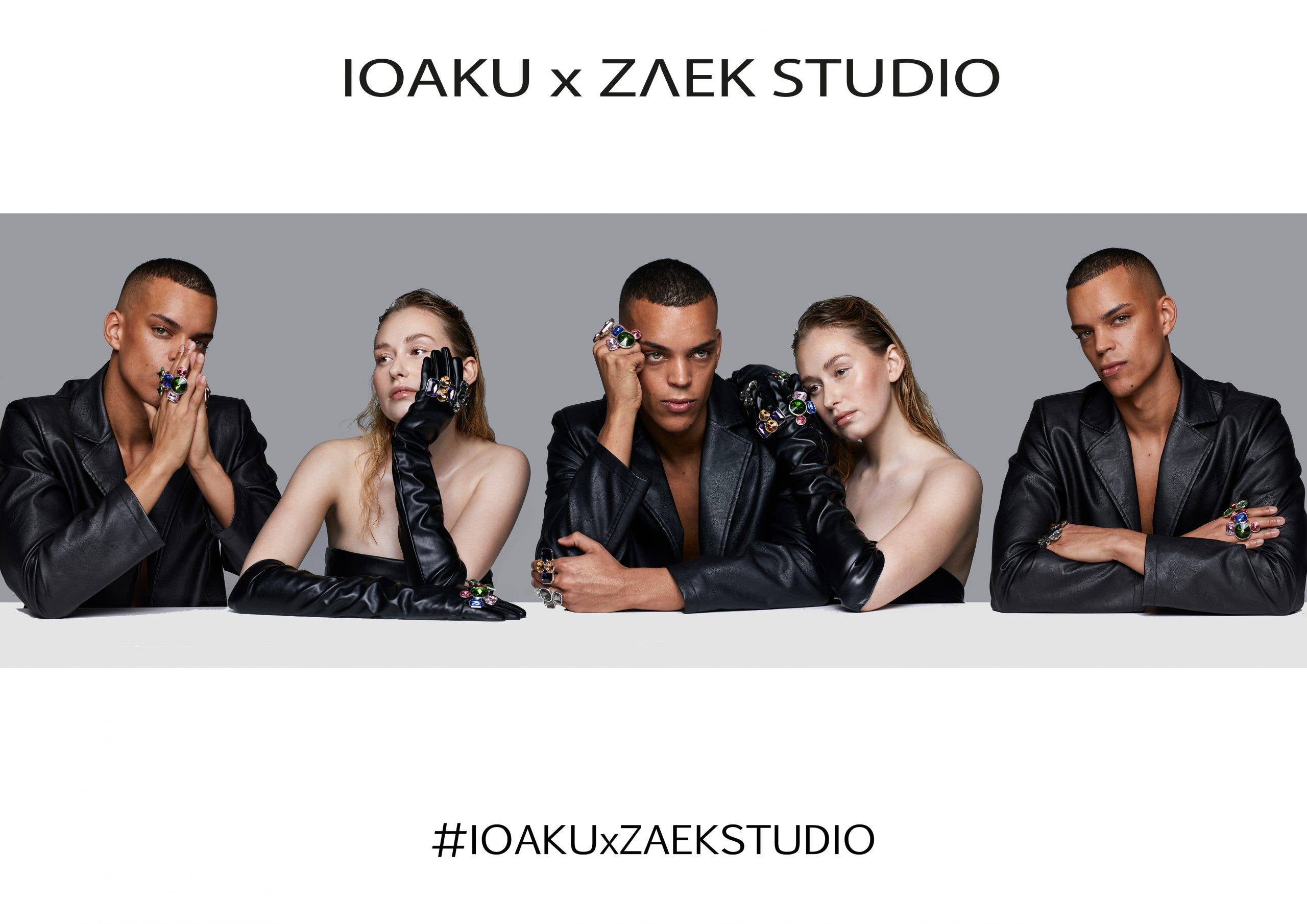 IOAKU X ZΛEK STUDIO - STUDIO RING Silver/Amber and Purple Mix